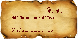 Hübner Adriána névjegykártya